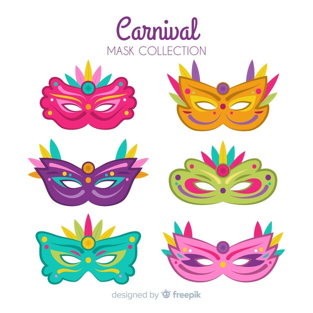 Pack máscaras planas carnaval brasileño
