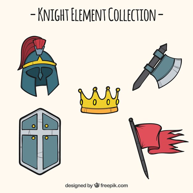 Pack medieval con estilo de dibujo a mano
