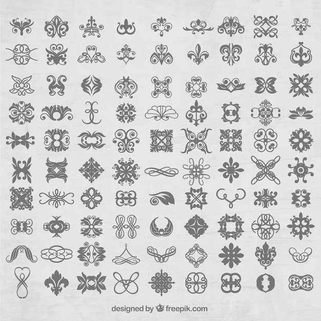 Vector gratuito pack mini ornamentos