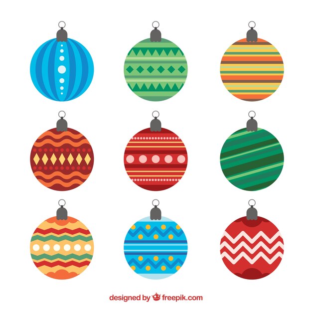 Pack moderno de bolas navideñas planas