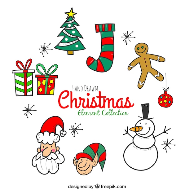 Pack moderno de elementos graciosos de navidad