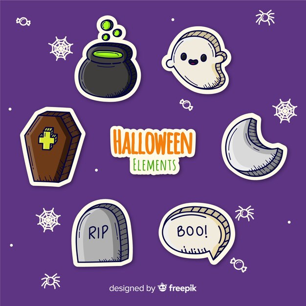 Pack moderno de elementos de halloween