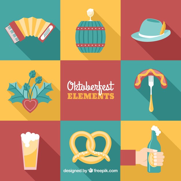 Pack moderno de elementos del oktoberfest