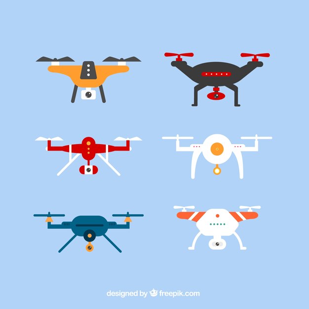 Pack modernos de drones coloridos