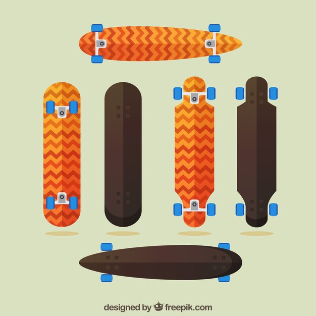 Pack de monopatines en diseño plano
