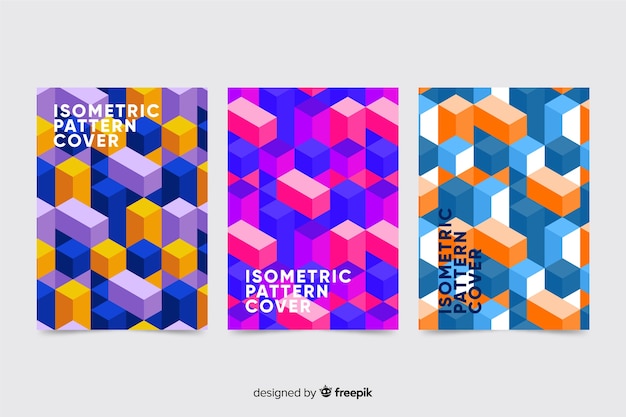 Pack muestra folletos isométricos coloridos