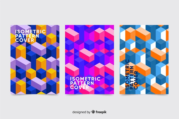 Pack muestra folletos isométricos coloridos