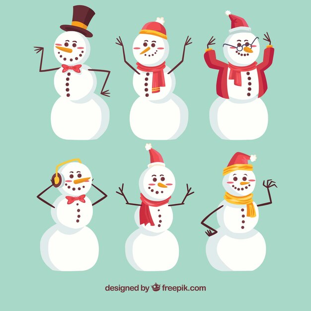 Pack de muñecos de nieve con accesorios 