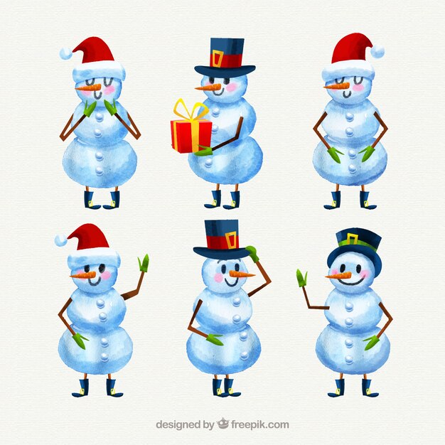 Pack de muñecos de nieve navideños