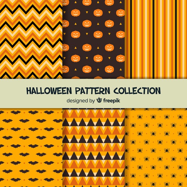 Pack naranja de patrones de halloween