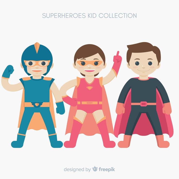 Vector gratuito pack de niños superheroes