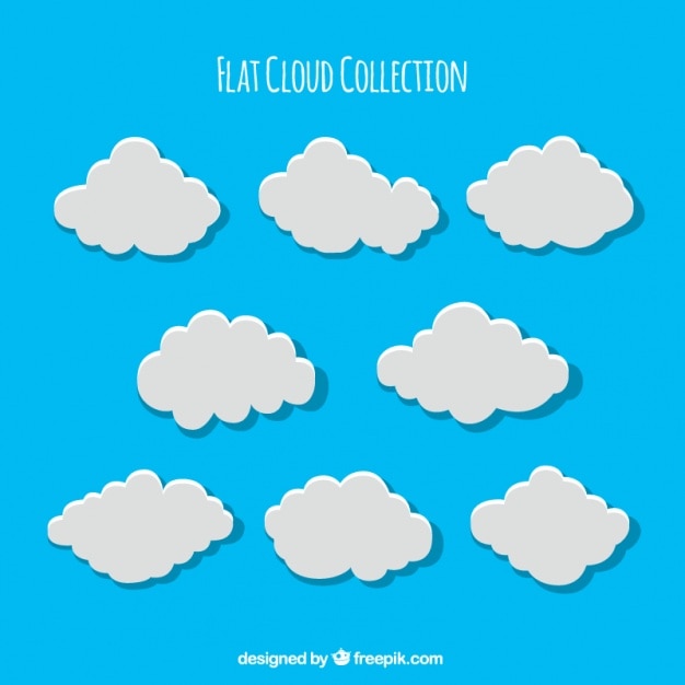 Vector gratuito pack de nubes blancas de recortables