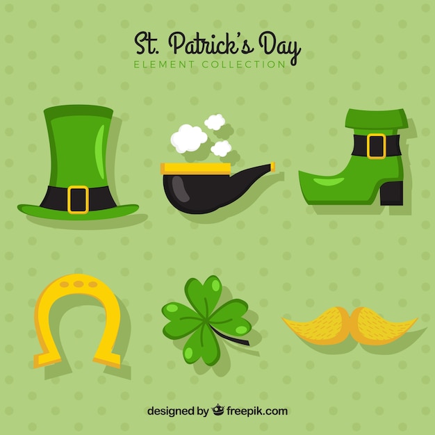 Vector gratuito pack de objetos del día de san patricio