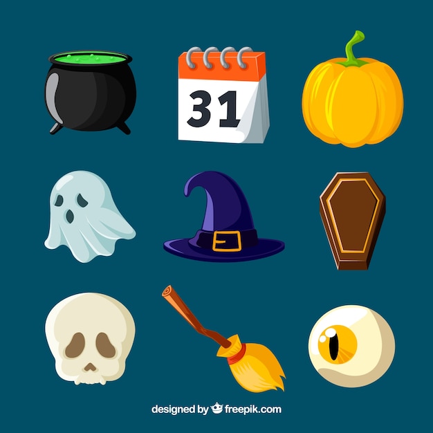 Pack original de elementos de halloween