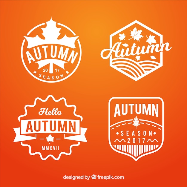 Vector gratuito pack original de insignias otoñales