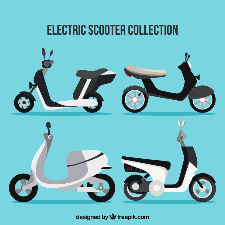 Vector gratuito pack original de scooters urbanos
