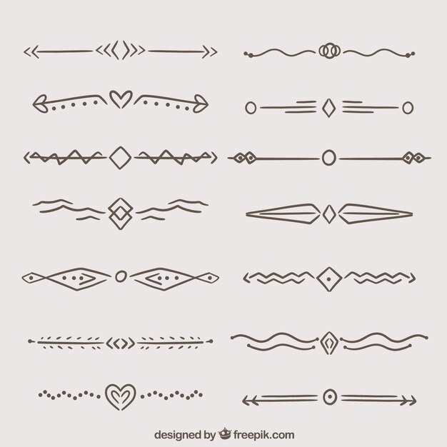 Pack de ornamentos dibujados a mano