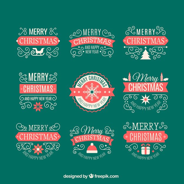 Pack de ornamentos navideños vintage