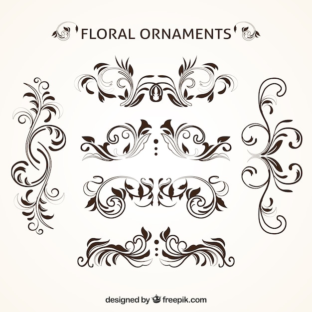 Pack de ornamentos retro dibujados a mano 