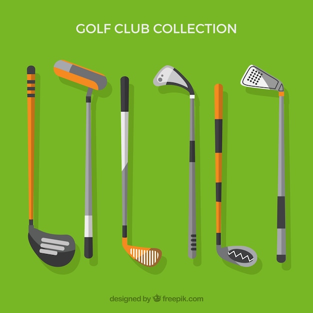 Vector gratuito pack de palos de golf modernos