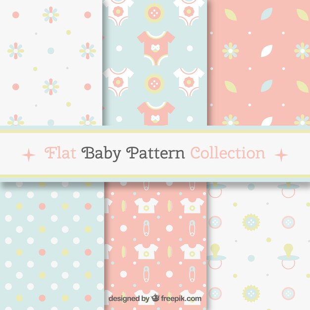Pack de patrones de bebé en colores suaves
