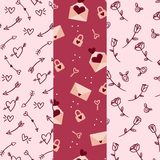 Pack de patrones bonitos de San Valentín