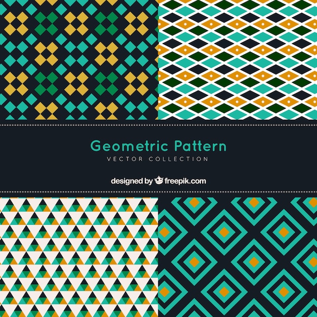 Vector gratuito pack de patrones decorativos con formas abstractas