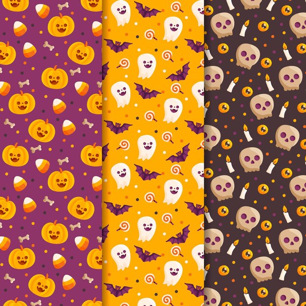 Pack de patrones de feliz halloween