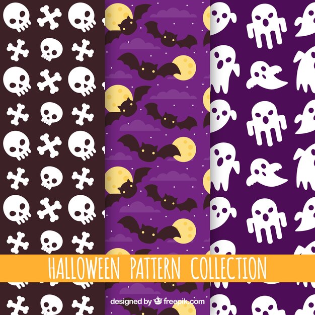 Pack de patrones de halloween decorativos 