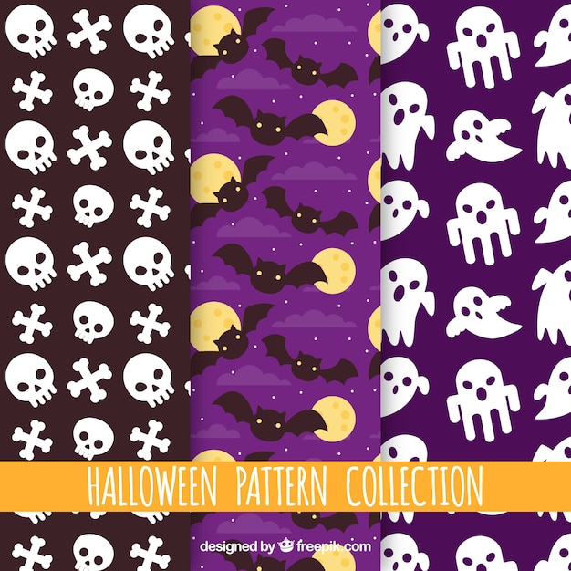 Pack de patrones de halloween decorativos 