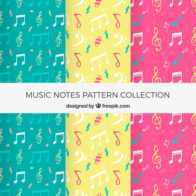 Pack de patrones de notas musicales 