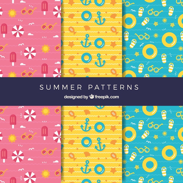 Pack de patrones de verano decorativos 