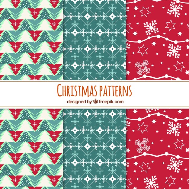 Pack de patrones vintage de navidad 
