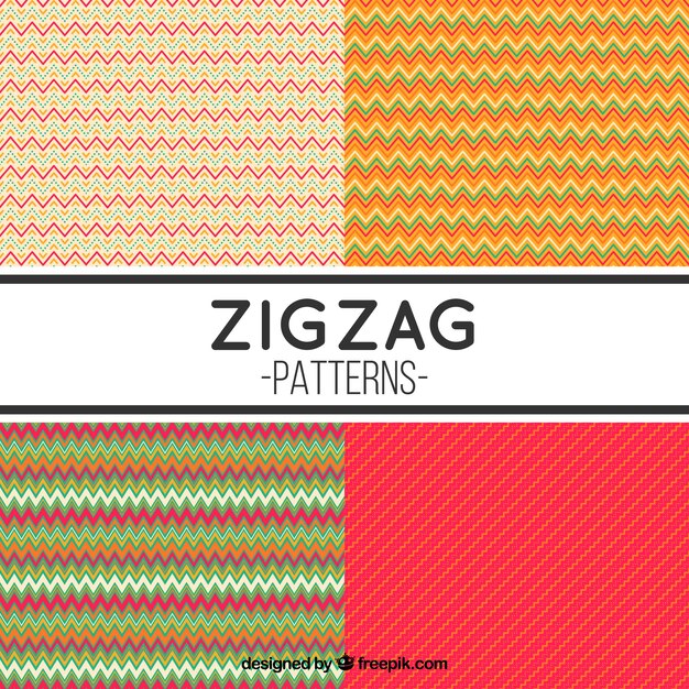 Pack de patrones zig-zag en estilo vintage 