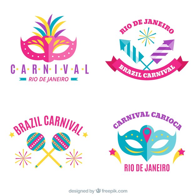 Pack de pegatinas de carnaval de brasil
