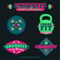 Vector gratuito pack de pegatinas de crossfit