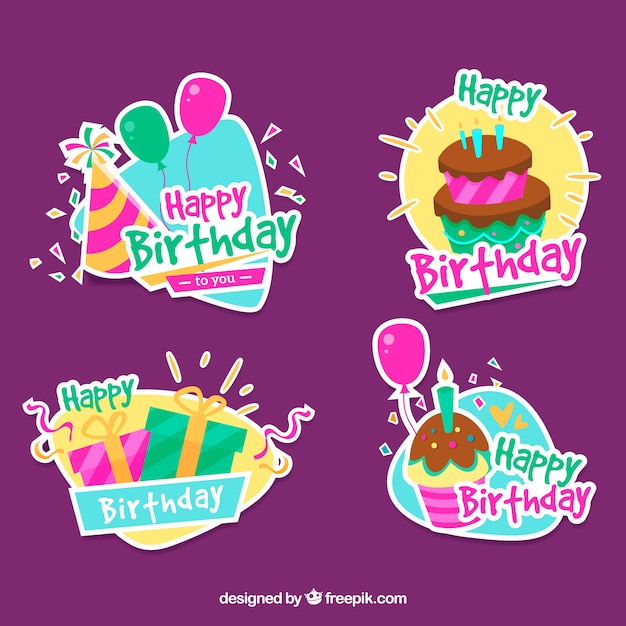 Pack de pegatinas decorativas de cumpleaños
