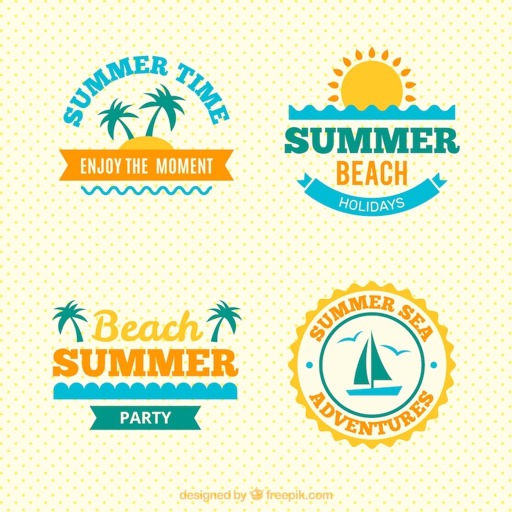 Vector gratuito pack de pegatinas decorativas de verano 
