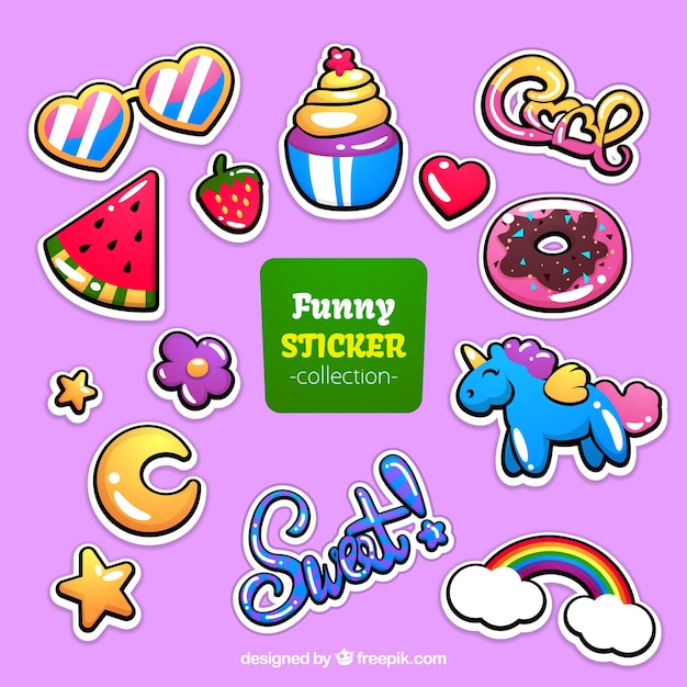 Pack de pegatinas funky