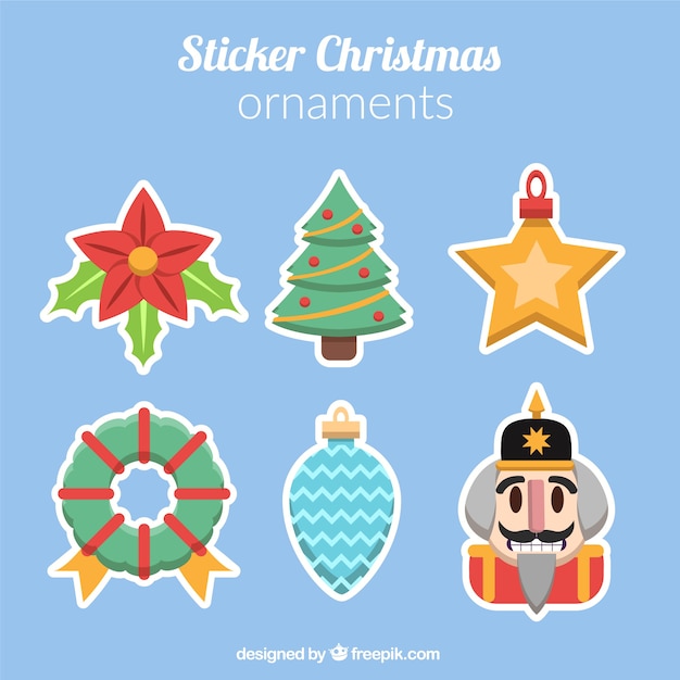 Vector gratuito pack de pegatinas navideñas decorativas