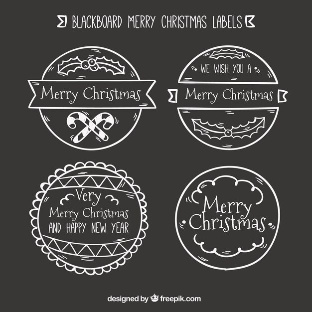 Pack de pegatinas navideñas redondas retro 