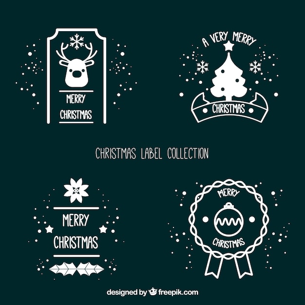 Vector gratuito pack de pegatinas navideñas vintage