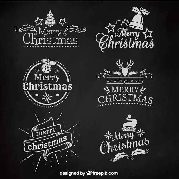 Pack de pegatinas navideñas vintage