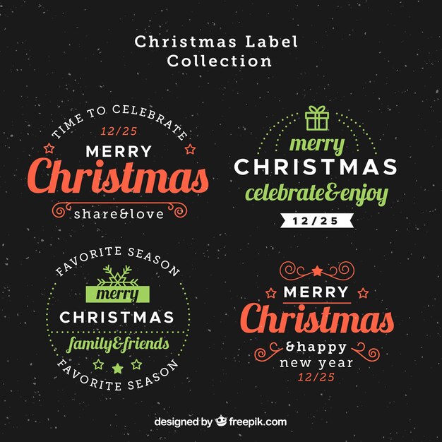 Pack de pegatinas navideñas vintage