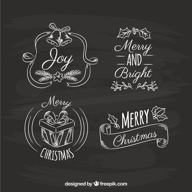 Pack de pegatinas navideñas vintage
