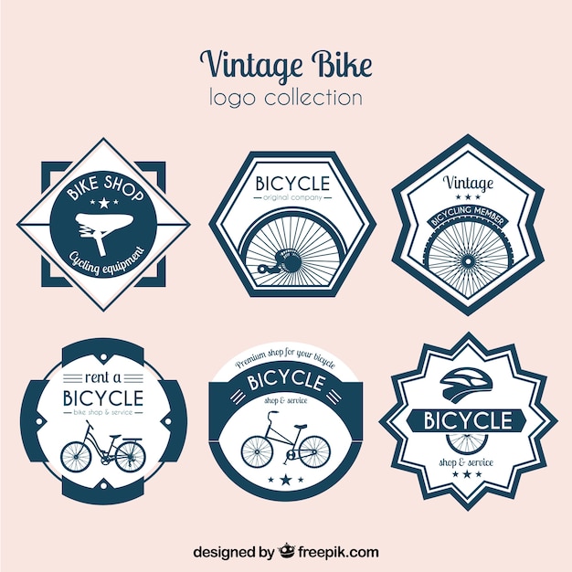 Vector gratuito pack de pegatinas retro de bicicletas