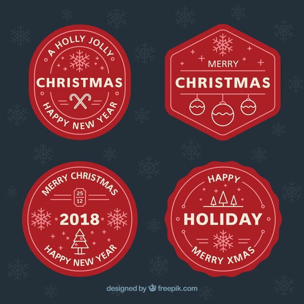 Pack de pegatinas rojas de navidad 