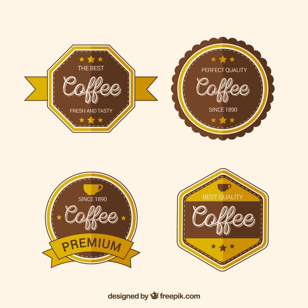 Pack de pegatinas vintage de café decorativas 