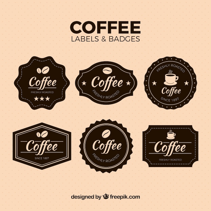 Vector gratuito pack de pegatinas vintage de café 