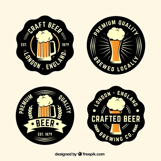 Pack de pegatinas vintage de cerveza